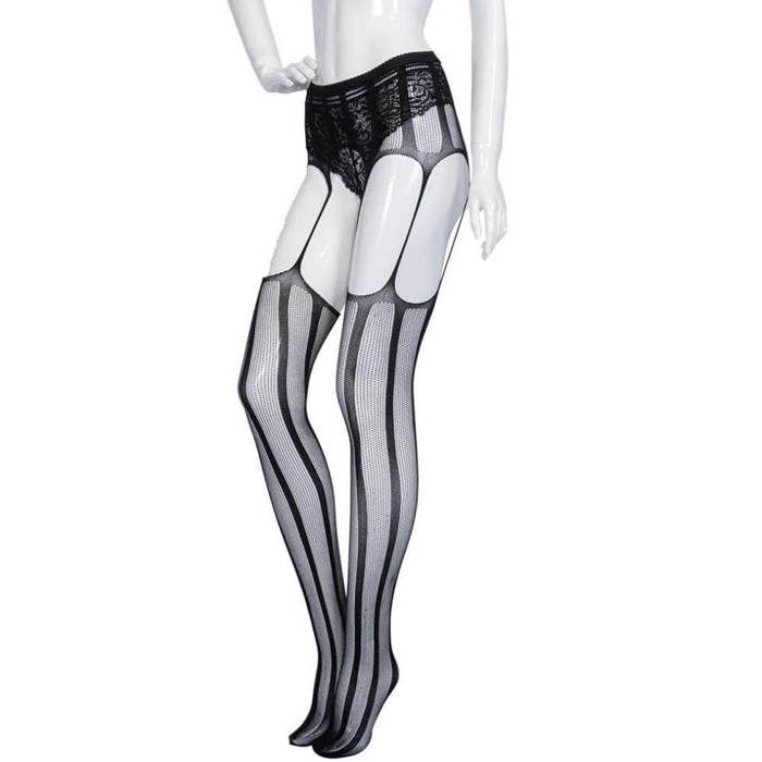 Bas collants en résille - GENERIC - Taille standard - Couleur noir - Pour femme - Nylon