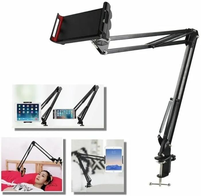 Support de téléphone portable et tablette pliable pour bureau et chevet, réglable de 4 à 12,9 pouces