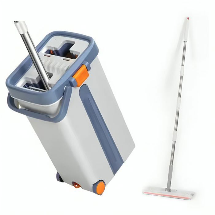 Serpillère et seau avec ensemble de pressage, seau plastique pour utilisation humide et sèche, poignée de versement confortable G.3