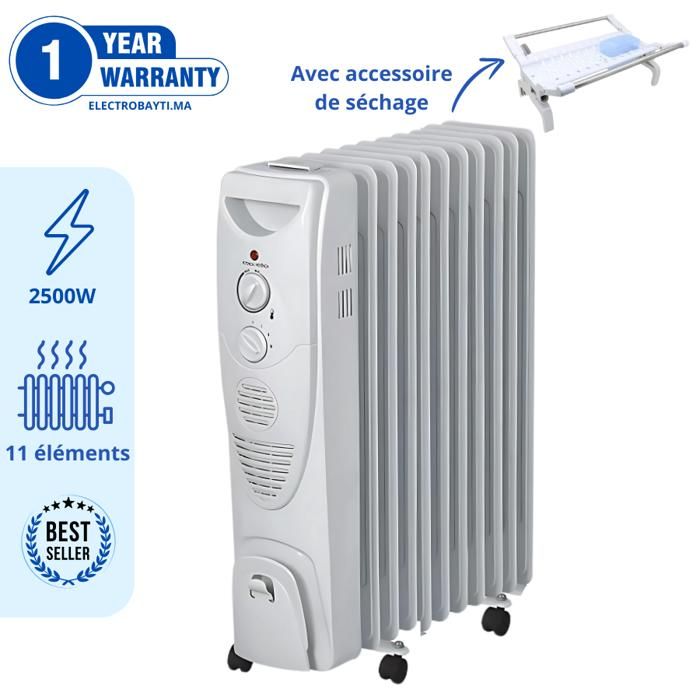 Chauffage électrique High Quality 11 éléments - 3 réglages de chaleur - 2500 W-CHB-1117