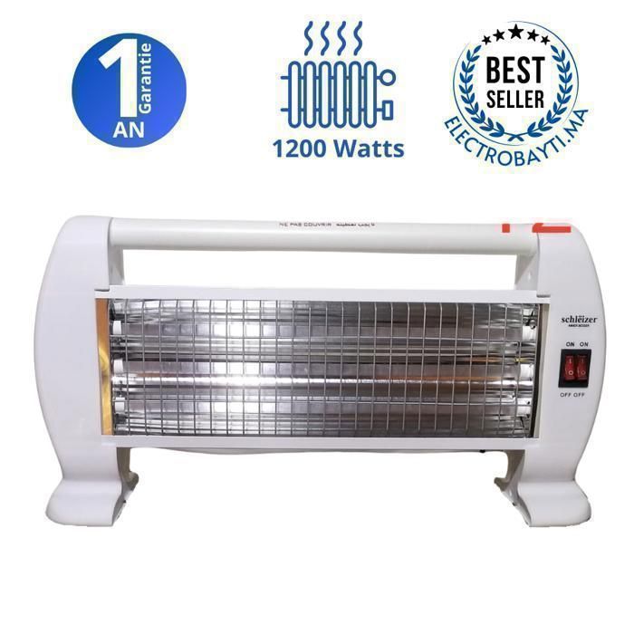 Chauffage Electrique, 1200W, Chauffage silencieux et Rapide, Chauffage quartz-TCQH12F