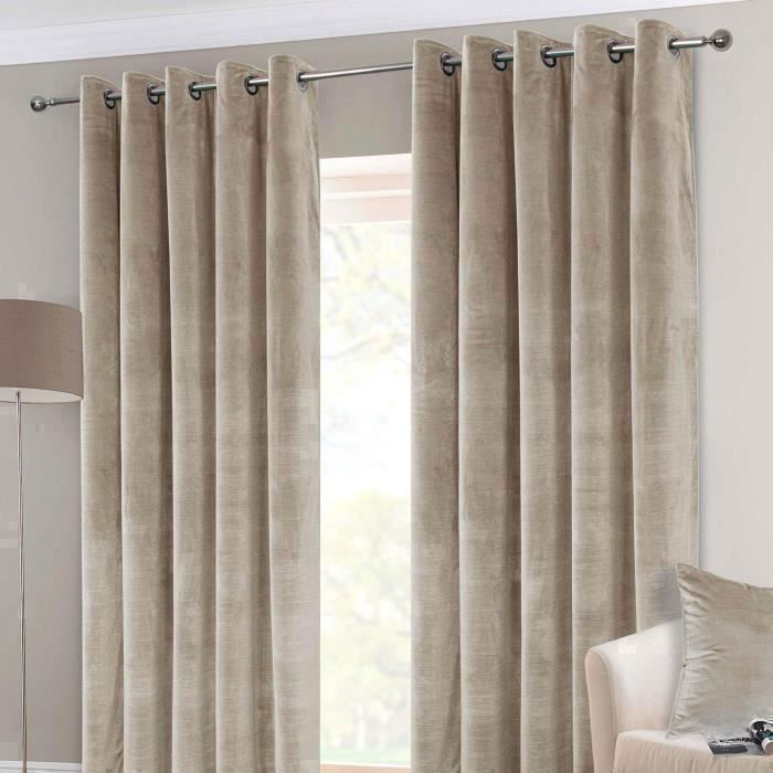 Rideau Velours Beige - 2,3m x 2,5m