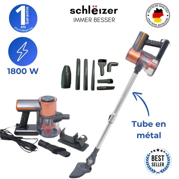 Aspirateur 8 en 1 - Manuel - 1800 W - Filaire - Technologie sans sac cyclonique