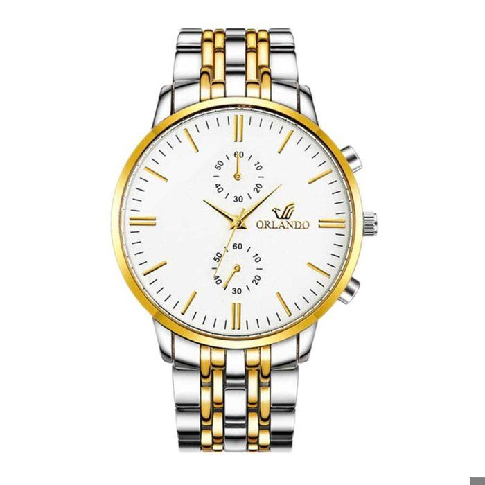 Montre Orlando à Quartz d'Affaires en Acier pour Homme – Grand Cadran, Luxe et Élégance