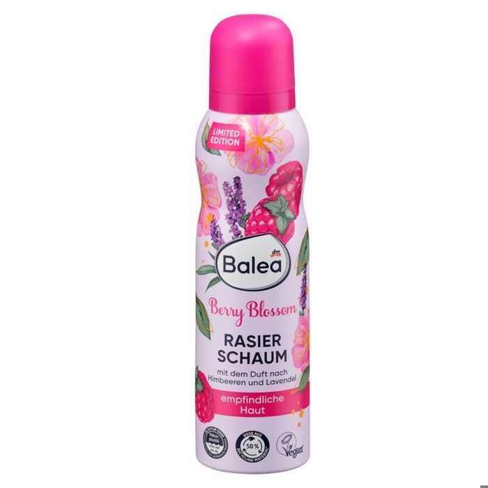 Mousse à raser - Baléa - Berry Blossom - 150 ml - Peaux sensibles - Parfum framboise et lavande