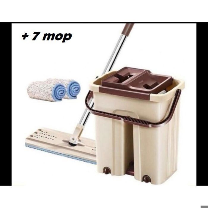 kit vadrouille plate et seau de lavage (7 scratch mop)