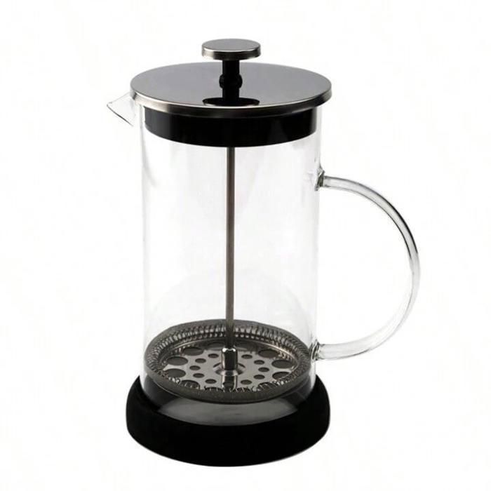 Cafetière manuelle 600ml en verre et accessoires inox