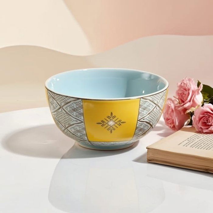 bol jaune beldi details dore 15cm