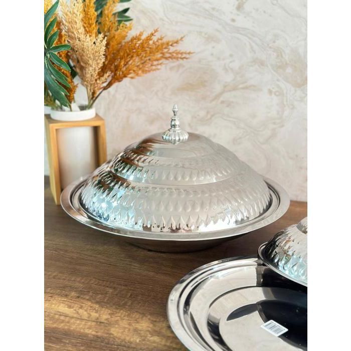 Tagine - Inox - 30CM - Argenté - Résistant - Compatible tous feux