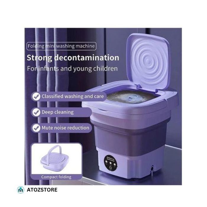 Machine à laver pliante portable, petit lave-linge de voyage, chaussettes, sous-vêtements 9.5L, couleur aléatoir