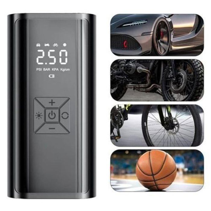 Pompe à air de Voiture, Gonfleur de Pneu sans fil avec powerbank