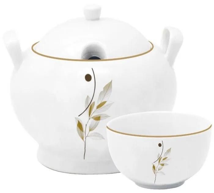 Set 8 Pièces Soupière en Porcelaine - 2,6L AV COUV + 6 BOLS 13CM
