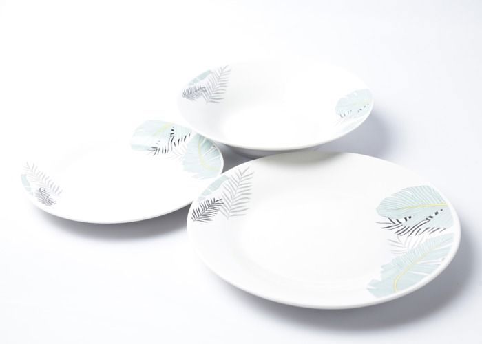Set Assiettes Dinner Rond - Porcelaine - 18 Pièces - DS-18-C