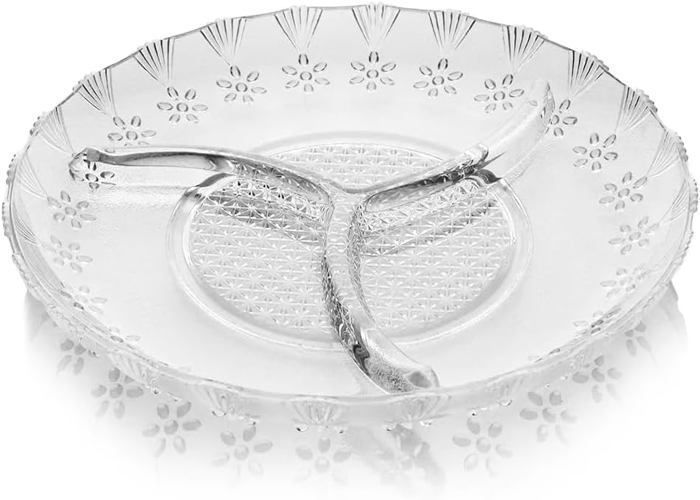 Assiette - SK-8P - Verre - 3 Compartiments - 19,5 cm - Design Moderne