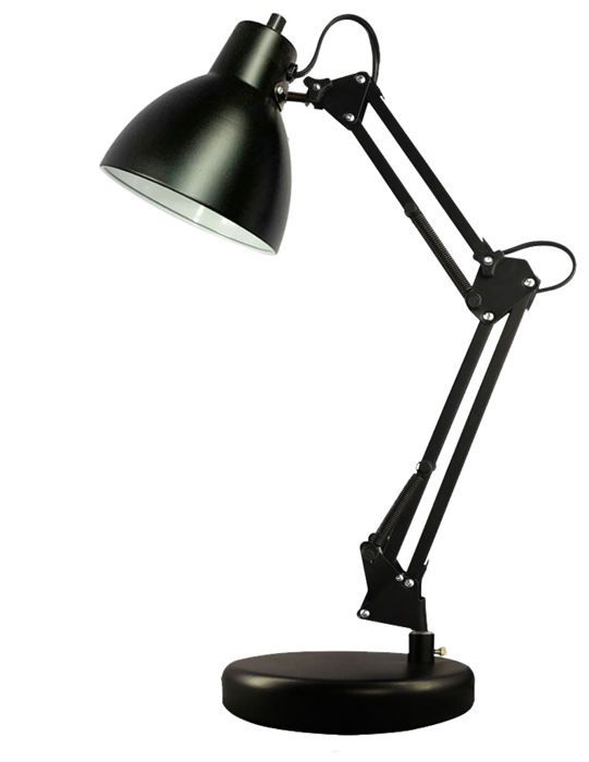 Lampe de bureau - LED - Éclairage réglable - Métal noir - Garantie 1 an - Intérieur