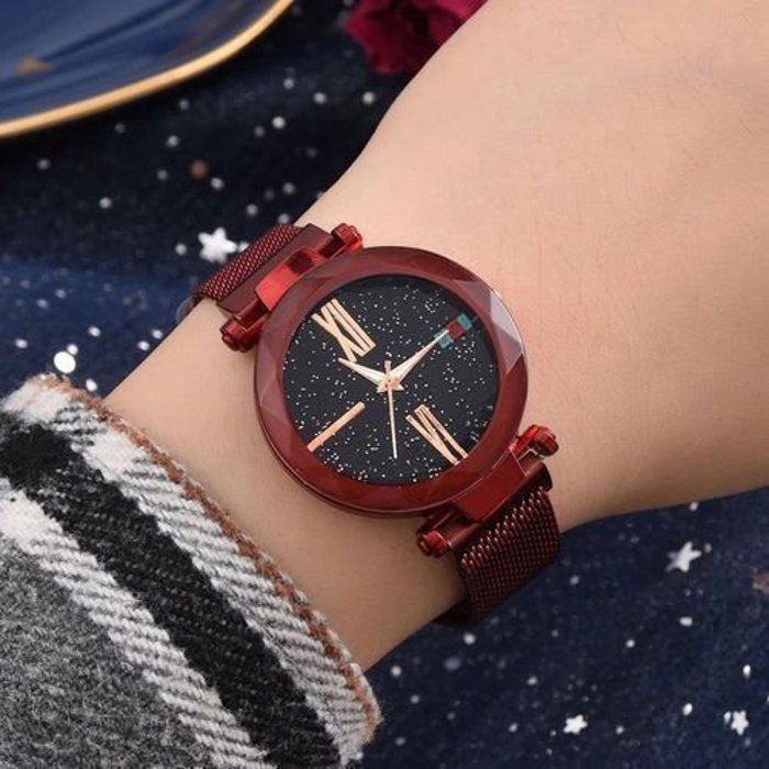 Montre Magnétique Adaptable Rouge pour Femme – Élégance et Confort au Quotidien