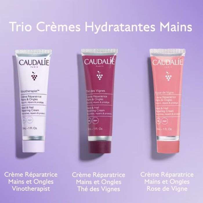 CAUDALIE  - TRIO CREMES MAINS NUTRITION