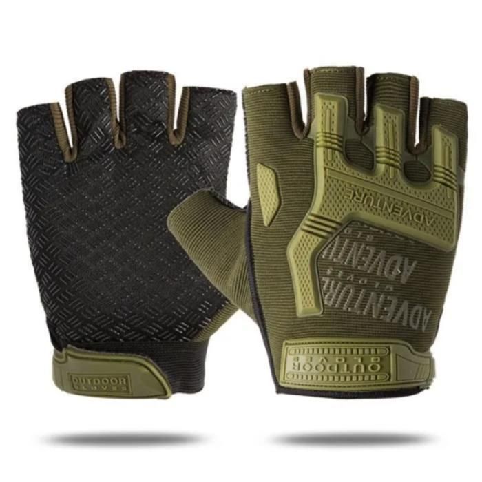 Gants de moto sans doigts pour hommes, équipement demi-doigt, musculation dure, fitness, sport, gym, conduite, équitation, 1 paire