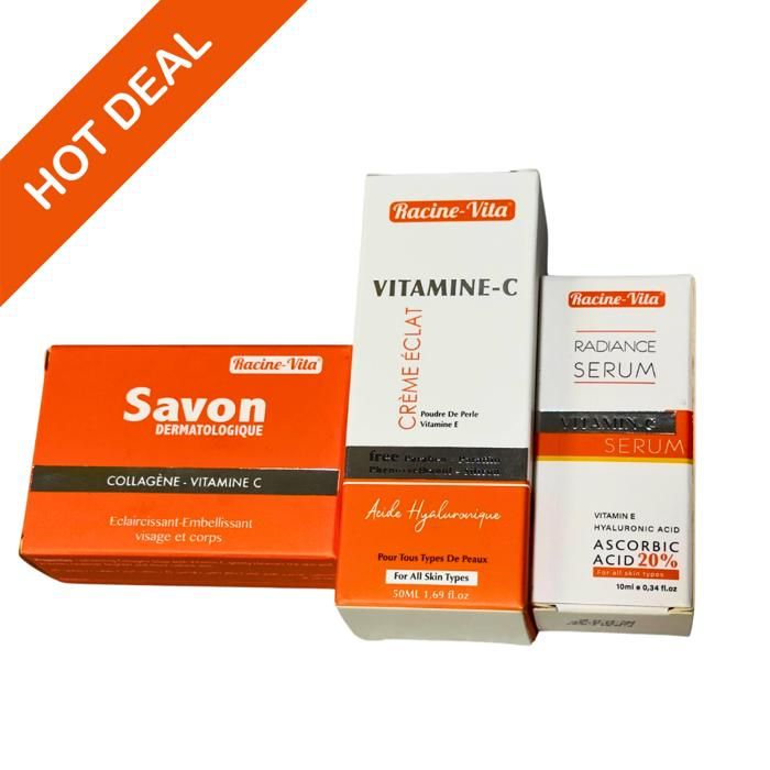 Racine-Vita Pack Eclat – Crème, Sérum 20% et Savon Vitamine C