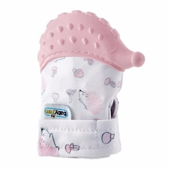 BABYJEM GANTS DE DENTITION BÉBÉ /HÉRISSON / ROSE