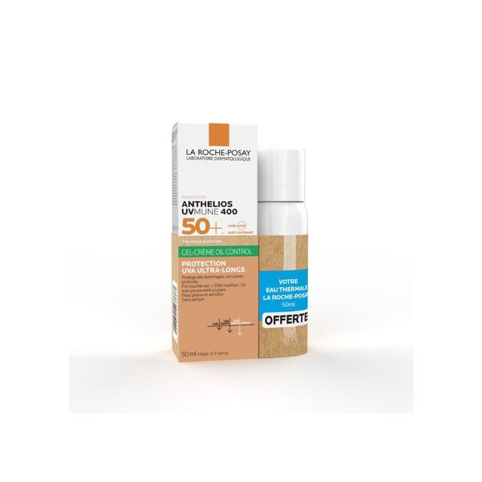 LA ROCHE‑POSAY Anthelios UVMune 400 Gel‑Crème SPF 50+ — 50 ml + Eau Thermale 50 ml (Pack)