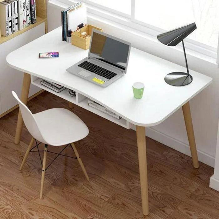 Bureau et Bibliothèque Blanc Table Bureau Sans chaise  100x60x74