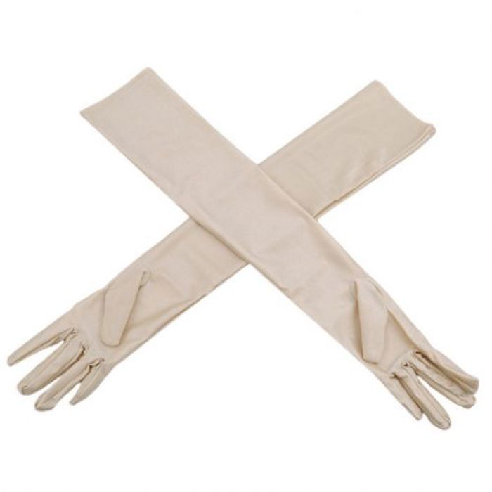 Gants - Non spécifié - Mi-longs - Protection solaire - Élastique - Couleur beige