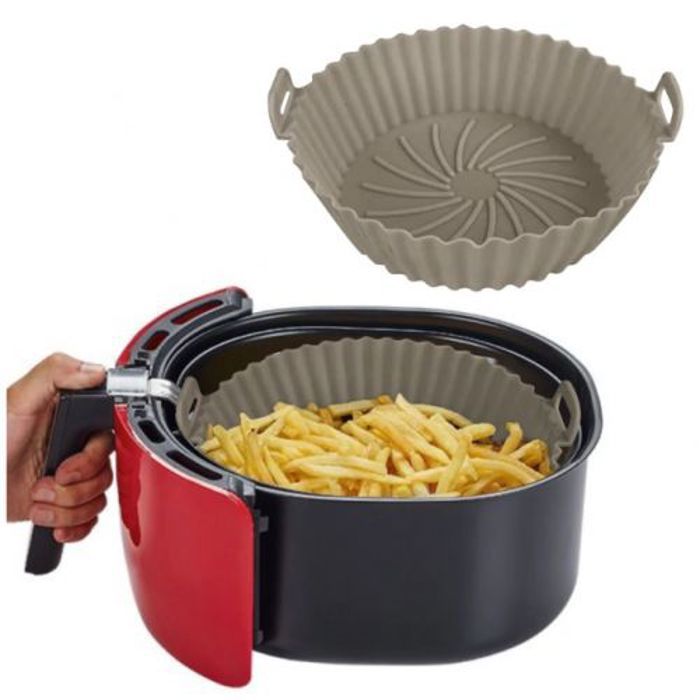 Moule Air Fryer en Silicone,Panier Réutilisable pour friteuse à air - gris