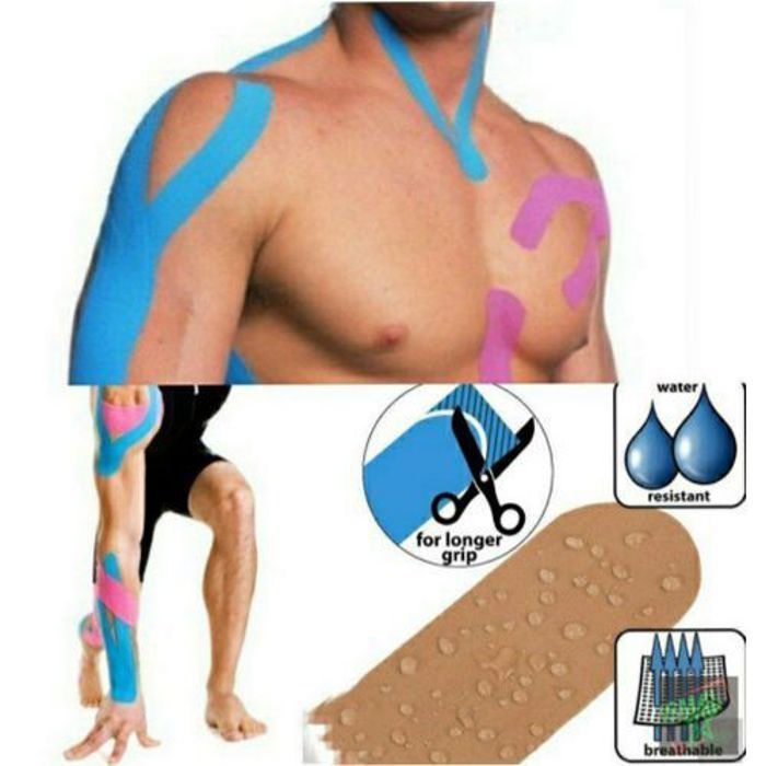Ruban élastique - Kinesiology Tape - 5m x 5cm - Soutien blessures sportives - Couleur aléatoire - Multisport