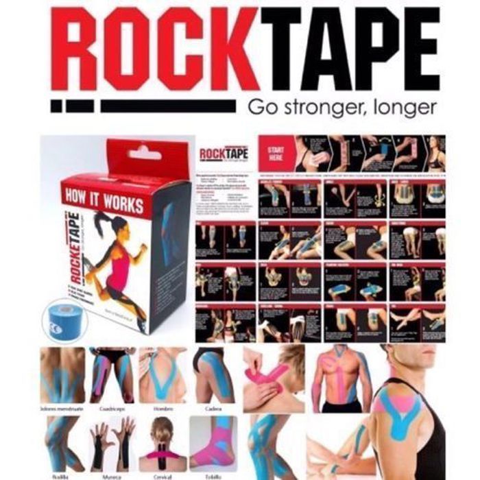 Ruban de sport élastique - Rocktape - Kinesiology - Auto-adhésif - Hypoallergénique - Étanche