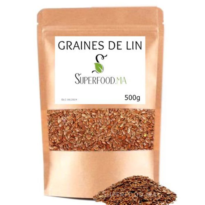 Graines de lin 100% NATUREL sans gluten Riches en Omega 3 et fibres - 500g