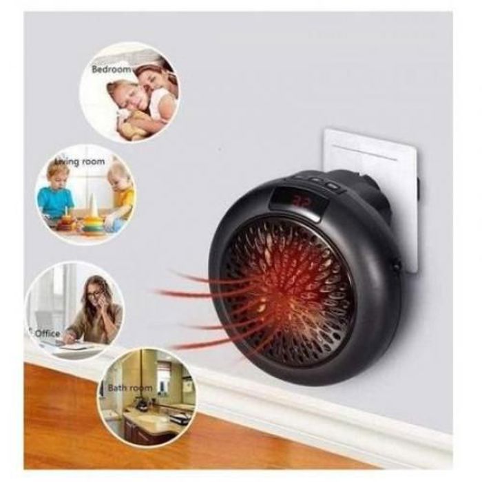 Radiateur électrique portable - MINISUN - 600W - 2 vitesses - Minuterie 12h - Protection surchauffe