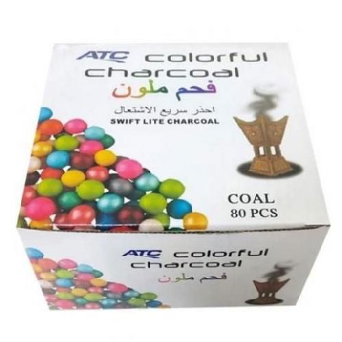 Charbons al fakher multicolore boite 80 pièces