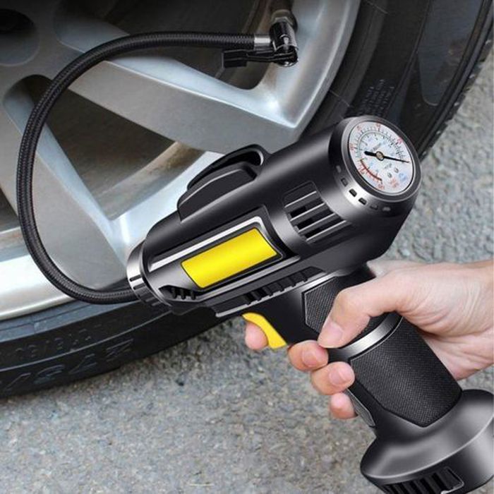 Compresseur d'air portable avec lumière LED, pompe à air pour voiture, gonfleur numérique pour moto, vélo, bateau, 12V