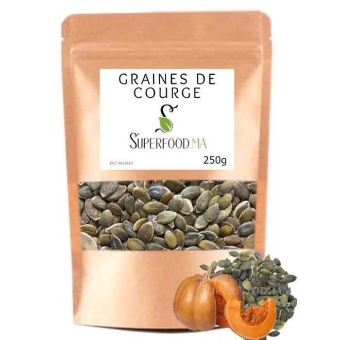 GRAINE DE COURGE CRUES, SECHÉES, DECORTIQUÉES Riches en Magnesium 250g