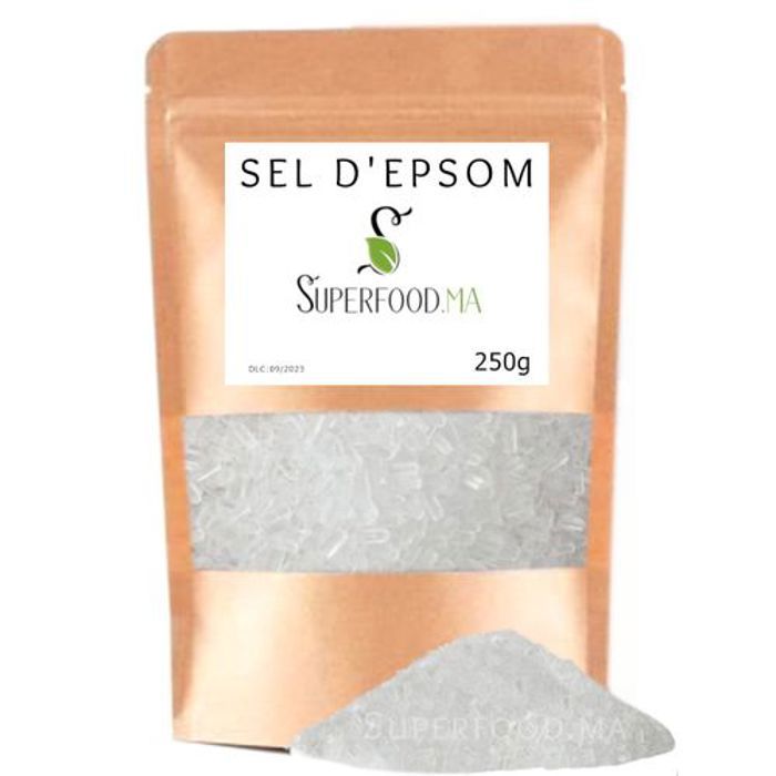 Sel d’Epsom 250 g – Sulfate de Magnésium Riche en Magnésium Biodisponible