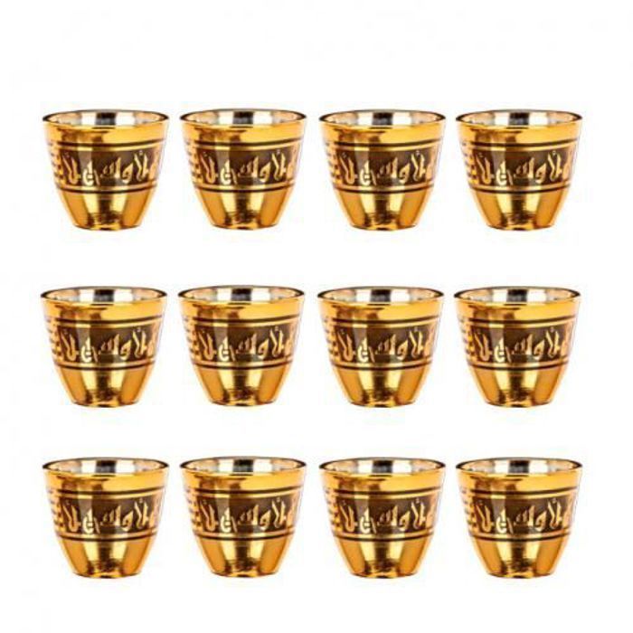 12 Tasses à café arabes Welcome avec des détails élégants