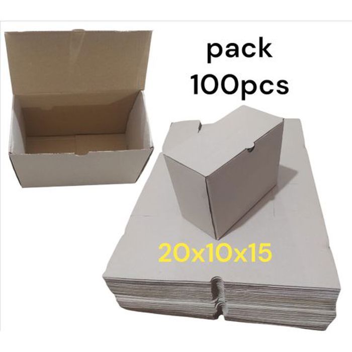 100 boite Carton d'emballage  pour Vendeurs E COMMERCE 20cm/10cm/15cm couleur aleatoir