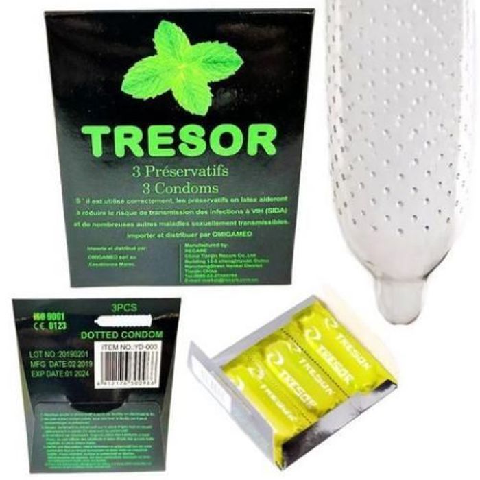 Préservatif en pointillé imprimé à propagation naturelle de haute qualité