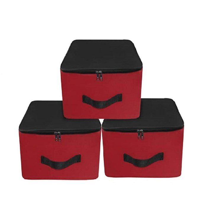 Lot de 3 sacs de rangement résistants à l'humidité pour sous-lit pour vêtements avec fermeture éclair  (38,1 x 25,4 x 35,5 cm)