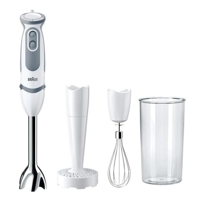 BRAUN MQ 5007 MultiQuick 5 Mixeur Plongeant 3 En 1 Verre Doseur 600 ml+Presse Purée+Batteur Moteur 750W Qualité Allemande