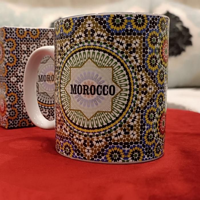 Tasse en céramique - Non spécifié - Motif zellij marocain - Multicolore - Compatible lave-vaisselle - Rond