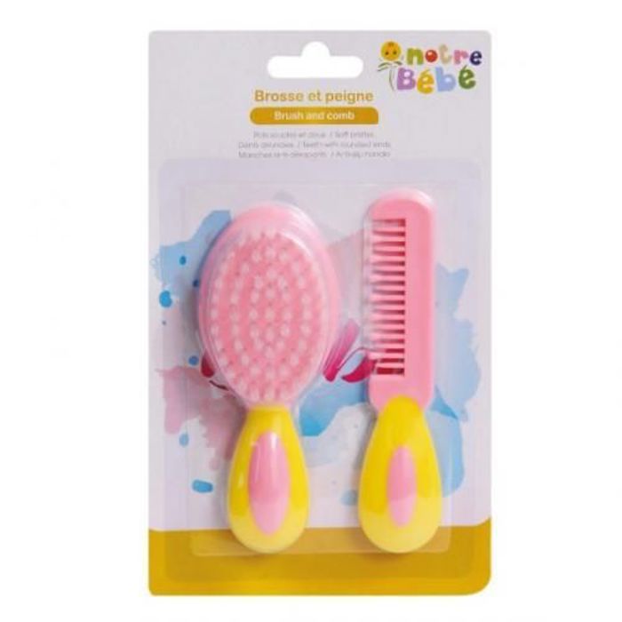 Notre bébé Brosse et peigne - GOLD- rose
