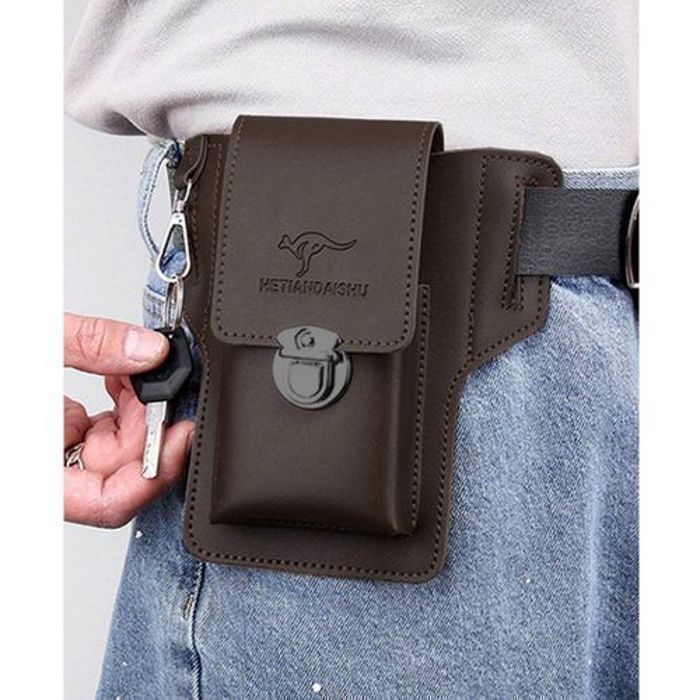 Sac Banane Multifonctionnel En Pu, Sac Rétro Pour Hommes, Boucle De Téléphone Portable, Pochette De Téléphone Portable