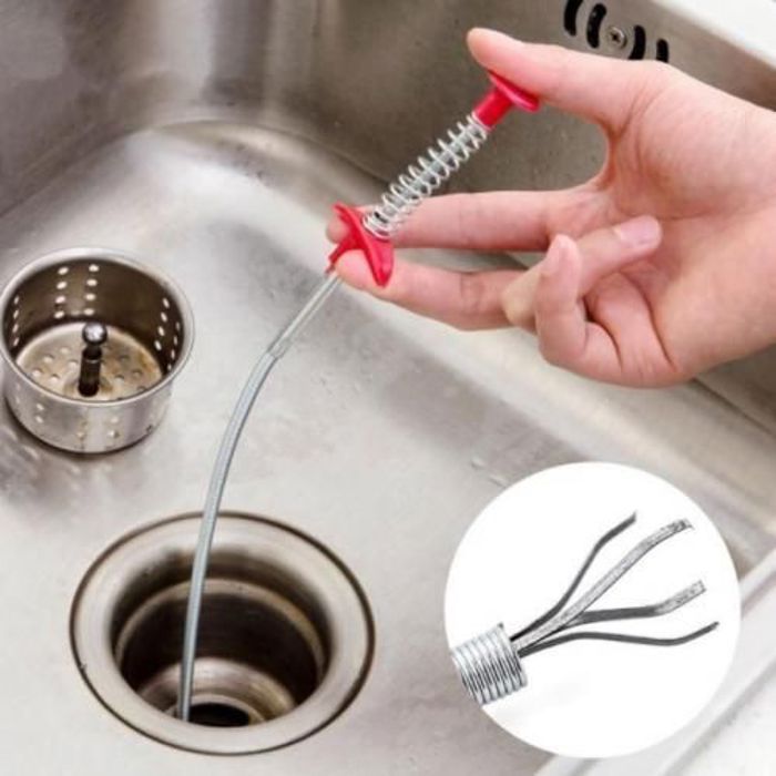 Déboucheur pour nettoyage du lavabo en acier inoxydable - 60 cm