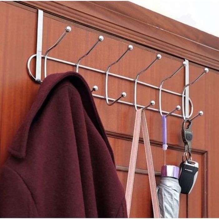 Crochet de porte - Inox - 12 crochets - Résistant à la rouille - Facile à installer - Durable