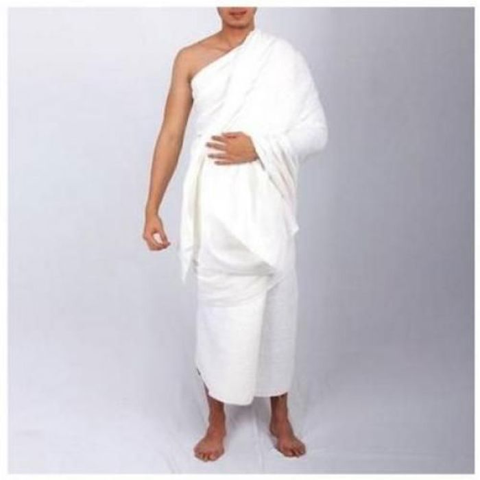 Vêtements Ihram - Non spécifié - Lot de 2 - 100% Coton Naturel - Taille Unique - Blanc - Marjane Mall - Image 1