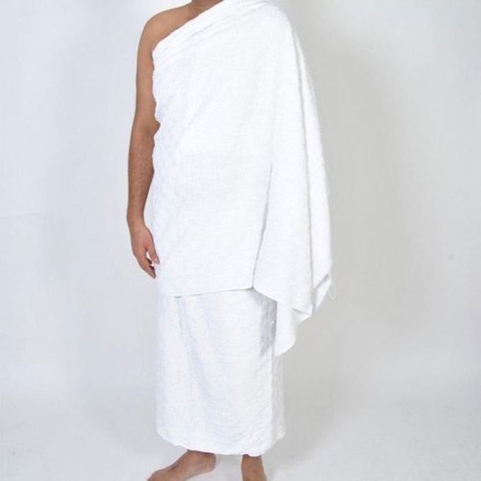 Vêtements Ihram - Non spécifié - Lot de 2 - 100% Coton Naturel - Taille Unique - Blanc - Marjane Mall - Image 2