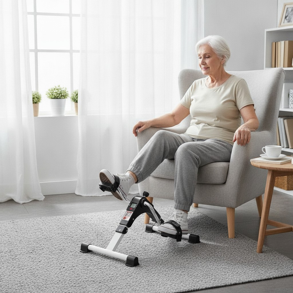 Vélo d'Appartement, Pédale d'exercice portable, Pédale de vélo réglable avec écran, Appareil d'exercice pour bras et jambes - Marjane Mall - Image 3