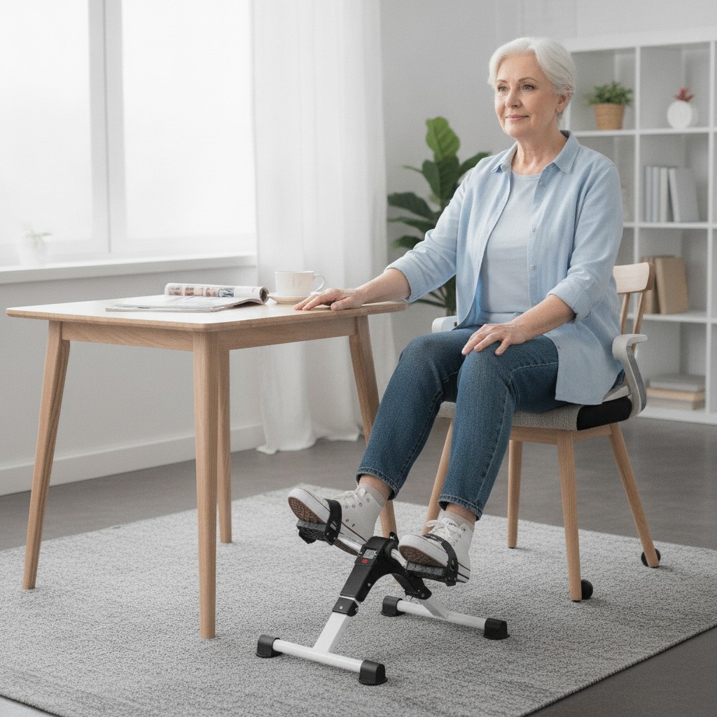 Vélo d'Appartement, Pédale d'exercice portable, Pédale de vélo réglable avec écran, Appareil d'exercice pour bras et jambes - Marjane Mall - Image 4